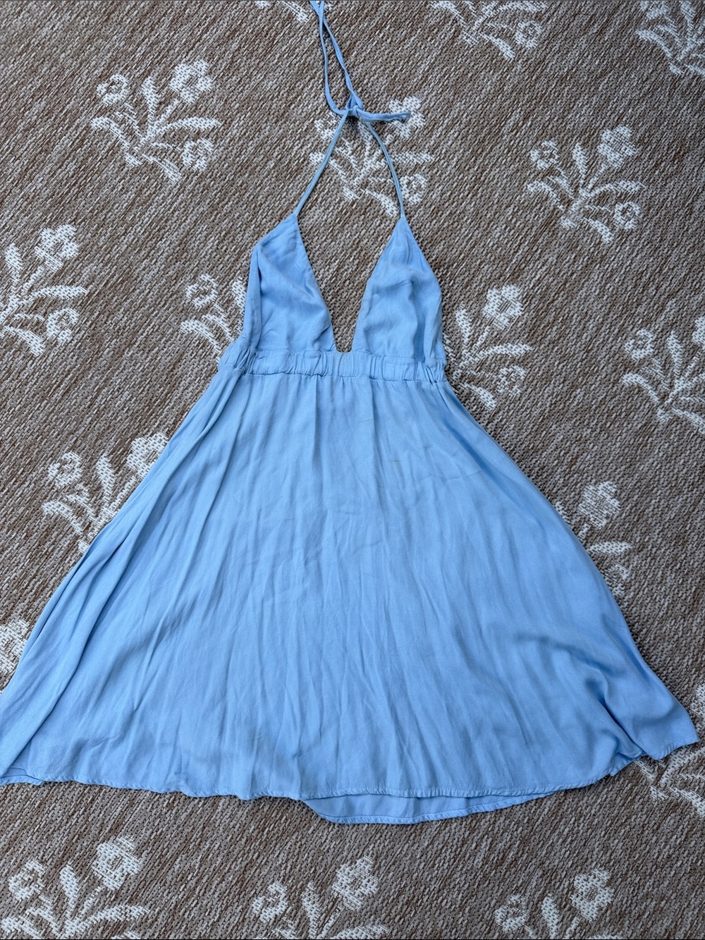 Melville Light Blue Halter Mini Dress - Women